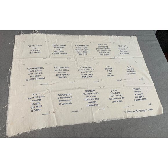 Easy As Pie Designs 2004 Quilting Fabric Panel with Inspirational Quotes - Picture 1 of 7